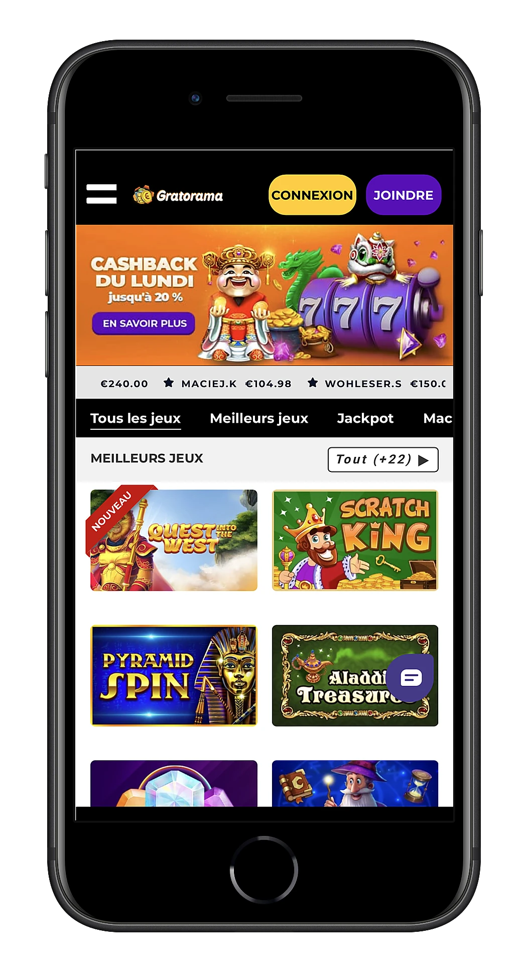 Gratorama Casino mobile